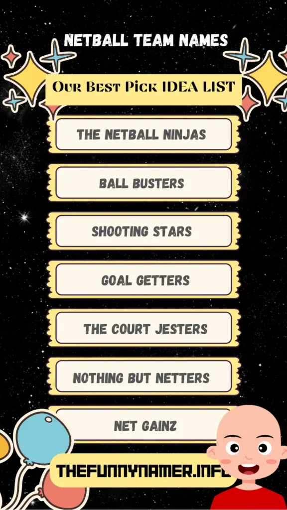 IDEA LIST FOR Netball Team Names
